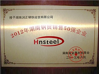 2012湖南鋼貿(mào)銷售50強(qiáng)單位